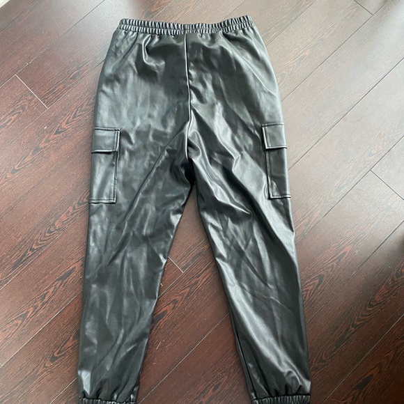 Steve Madden Faux Leather Cargo Joggers - Picture 3 of 4